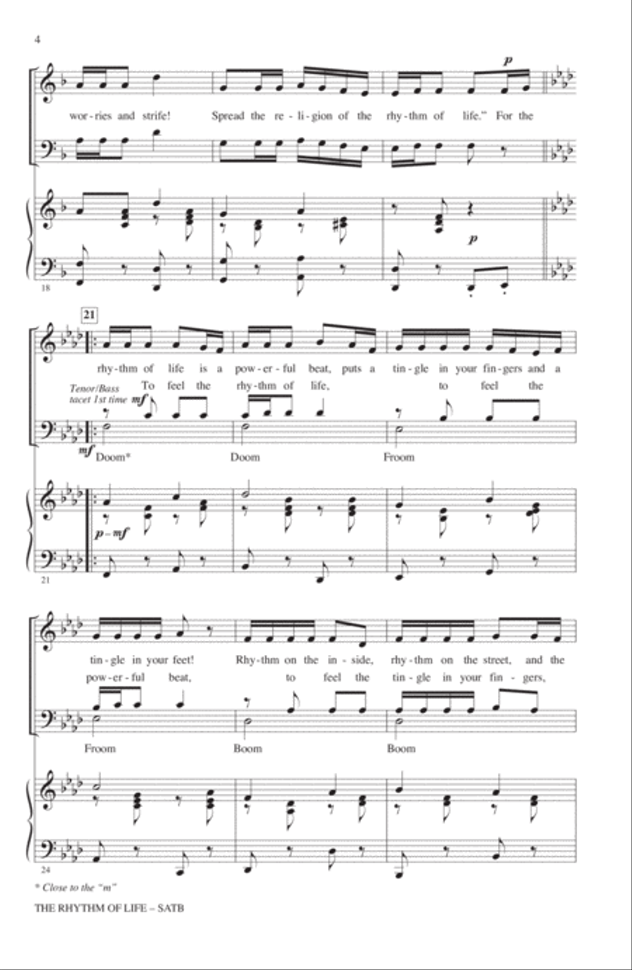 The Rhythm Of Life (from Sweet Charity) (arr. John Leavitt) 4-Part scores gallery preview page 3
