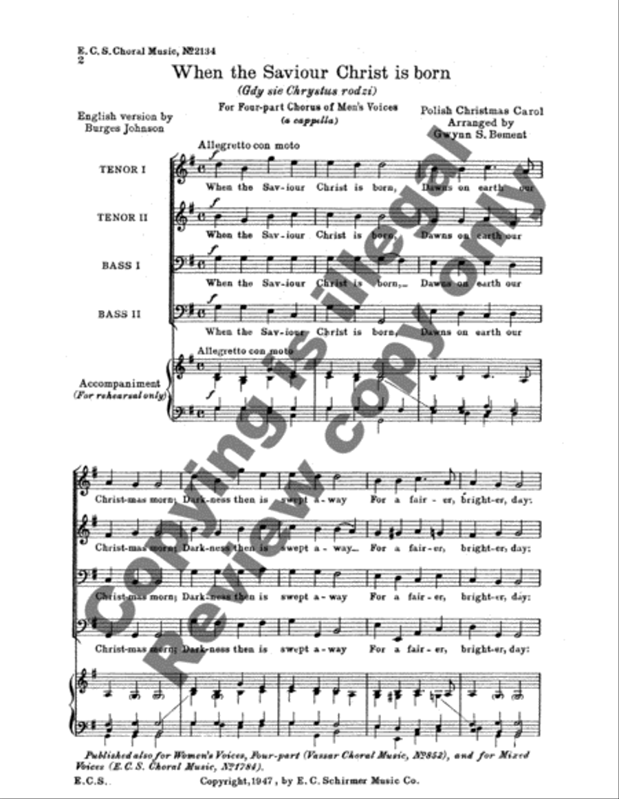When the Savior Christ is Born TTBB scores gallery preview page 3