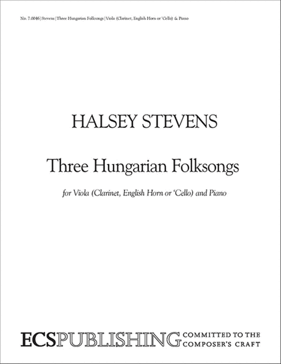 Three Hungarian Folksongs English Horn scores gallery preview page 1