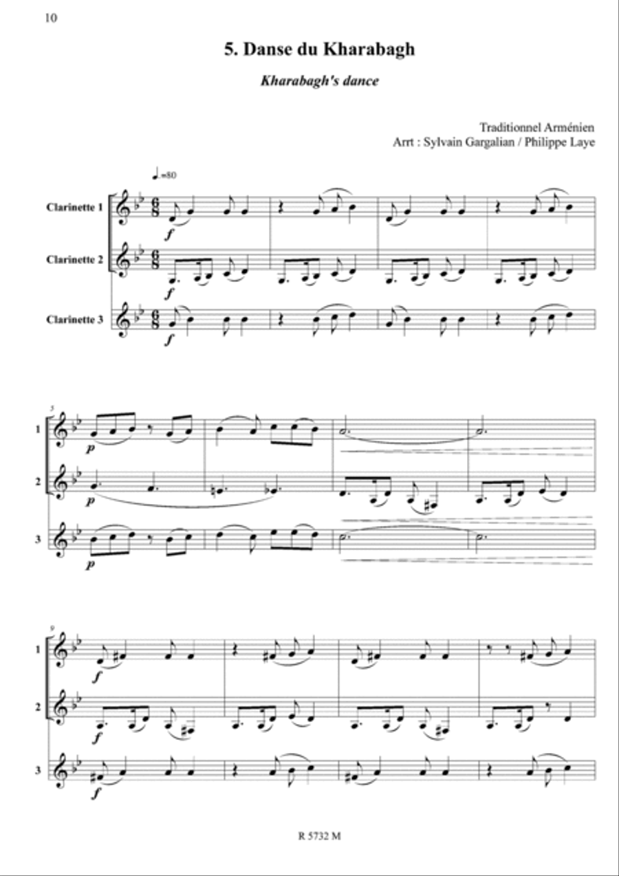 Easy armenian folk tunes for 2/3 clarinets Clarinet scores gallery preview page 6