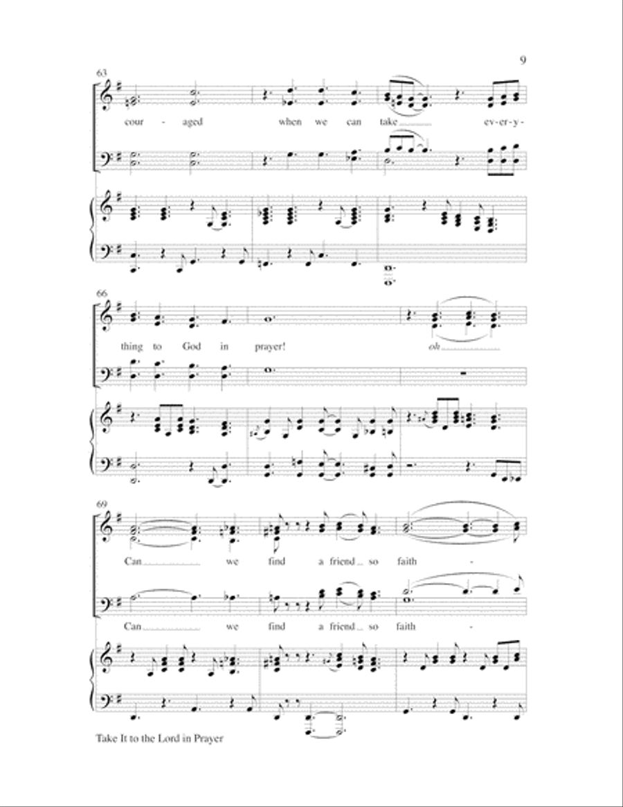 Take It to the Lord In Prayer Choir scores gallery preview page 9