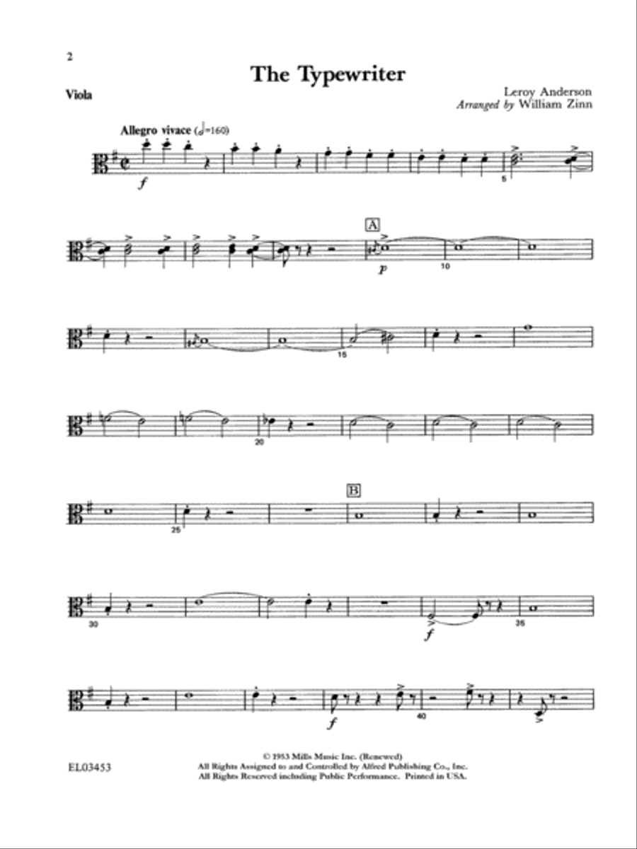 Leroy Anderson For Strings Viola String Orchestra scores gallery preview page 3
