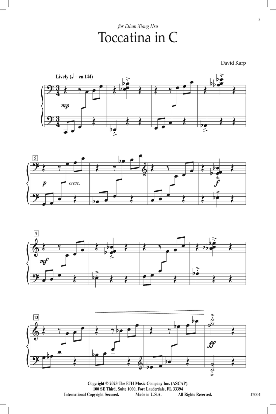 Toccatina in C Piano Solo scores gallery preview page 2