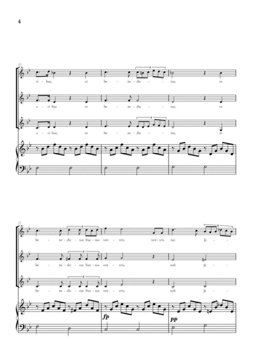 Schubert Ave Maria • SSA choir sheet music with easy piano accompaniment image number null