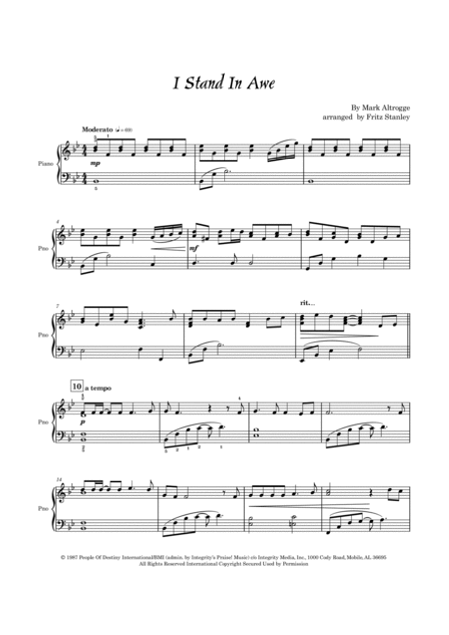I Stand In Awe Piano Solo scores gallery preview page 2