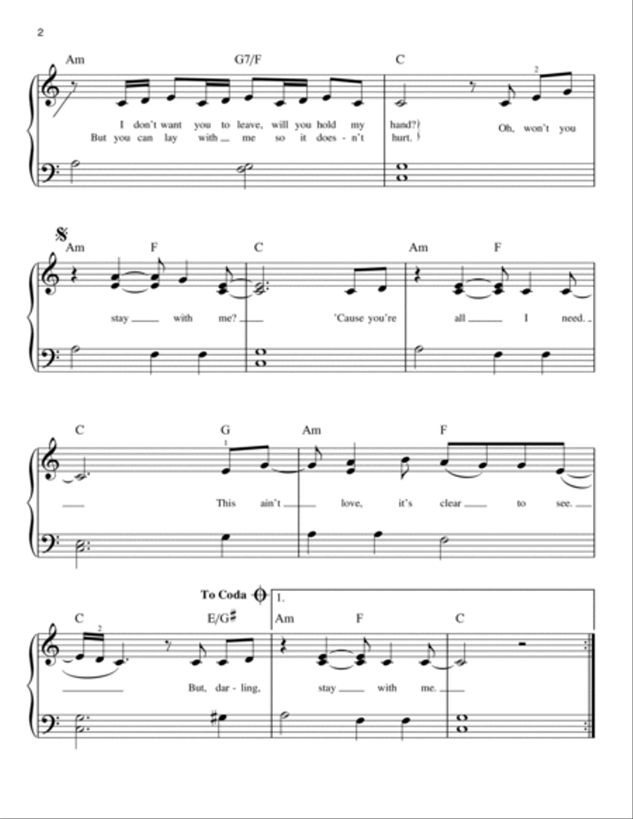 Stay With Me Stay With Me Easy Piano scores gallery preview page 2