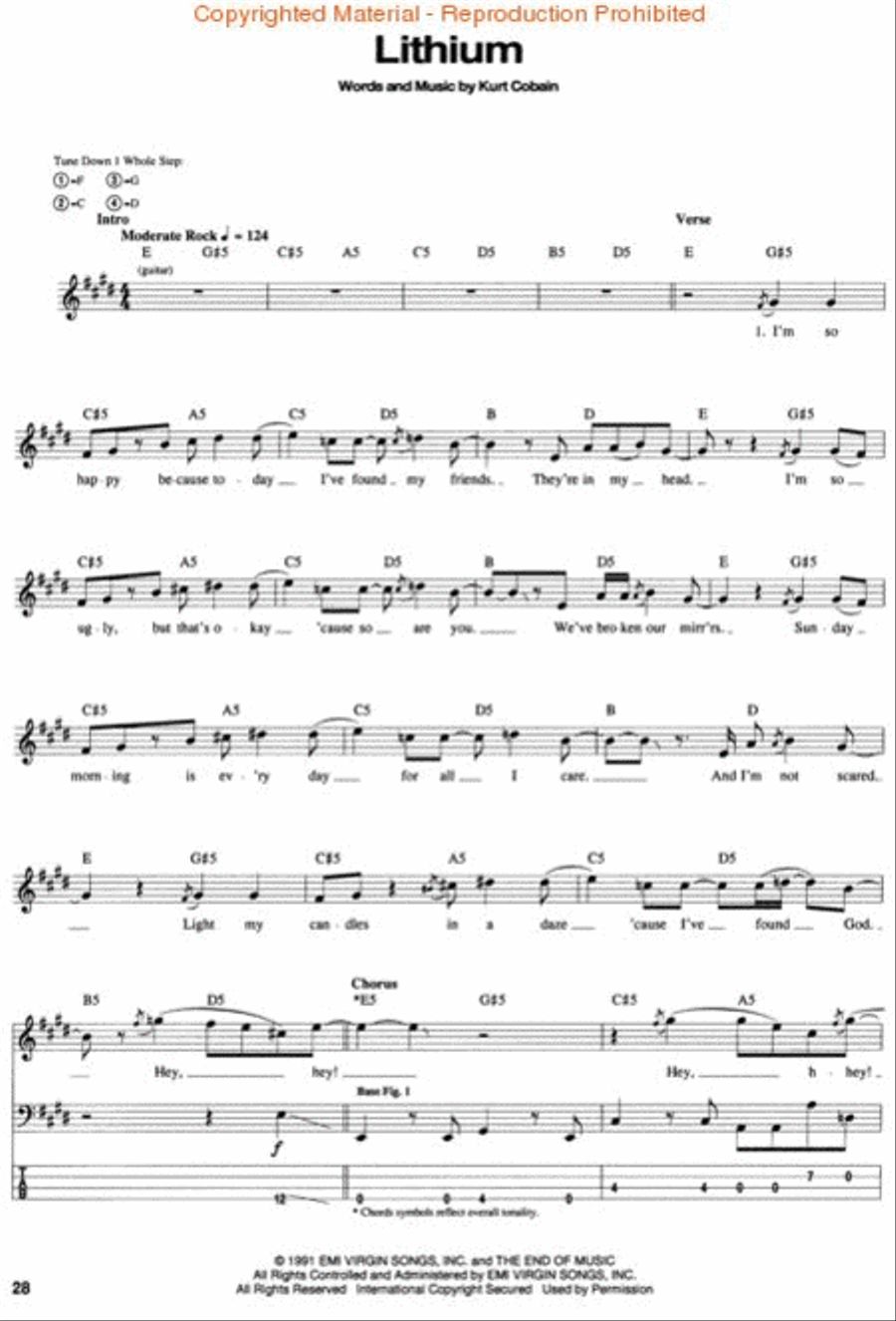 Nirvana – The Bass Guitar Collection Electric Guitar scores gallery preview page 2