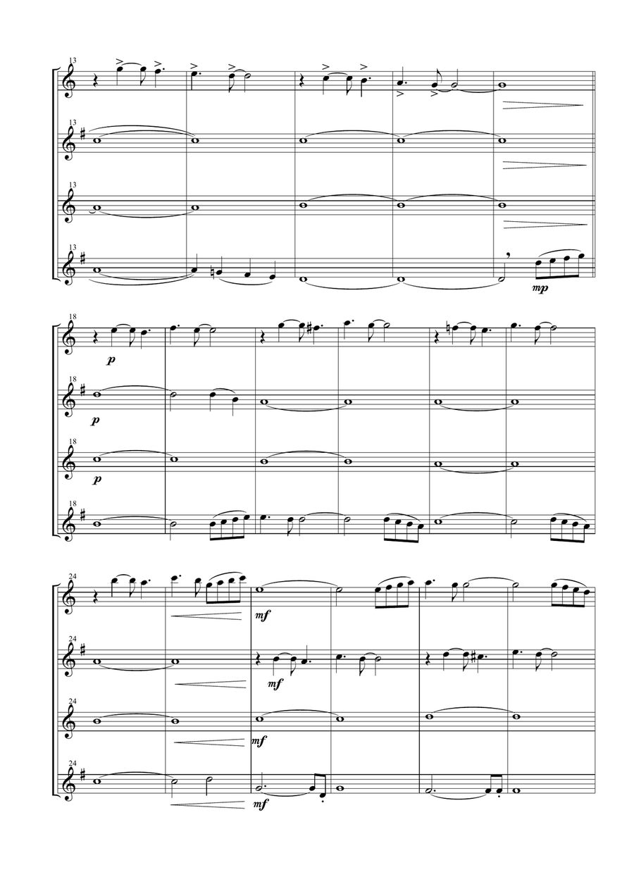 The Winner Takes It All Woodwind Quartet scores gallery preview page 4