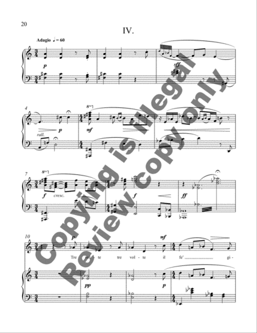 Fatti non foste (Four Songs) Piano, Vocal scores gallery preview page 6