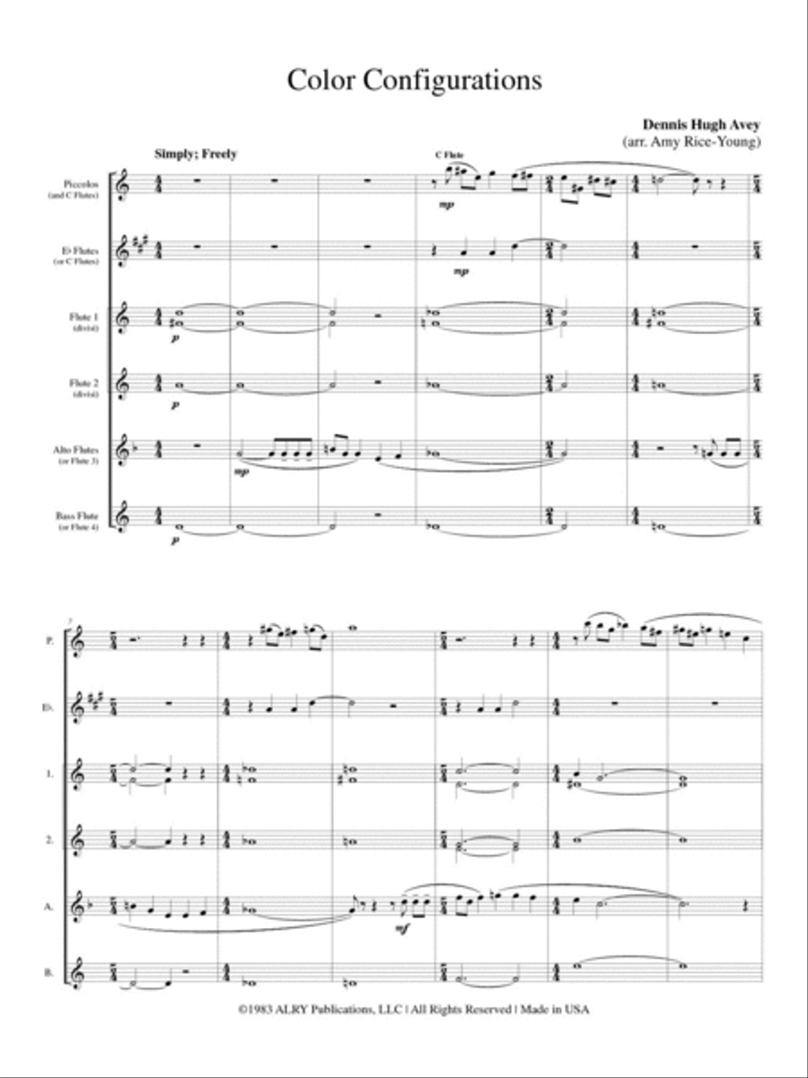 Color Configurations for Flute Choir Flute Choir scores gallery preview page 2