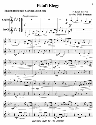 Petofi Elegy-Liszt-english horn-bass clarinet duet