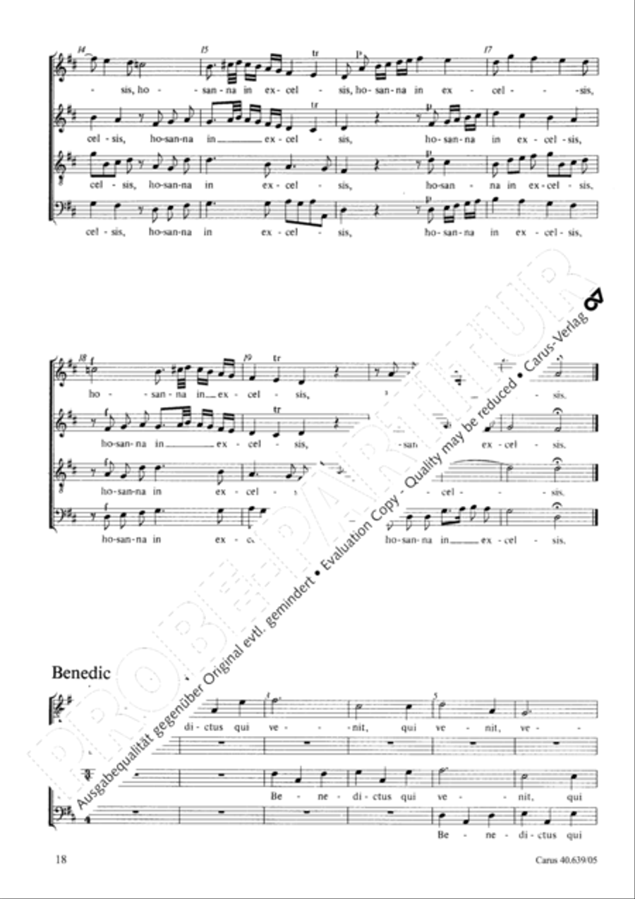 Mass in D Major (Missa in D) 4-Part scores gallery preview page 19