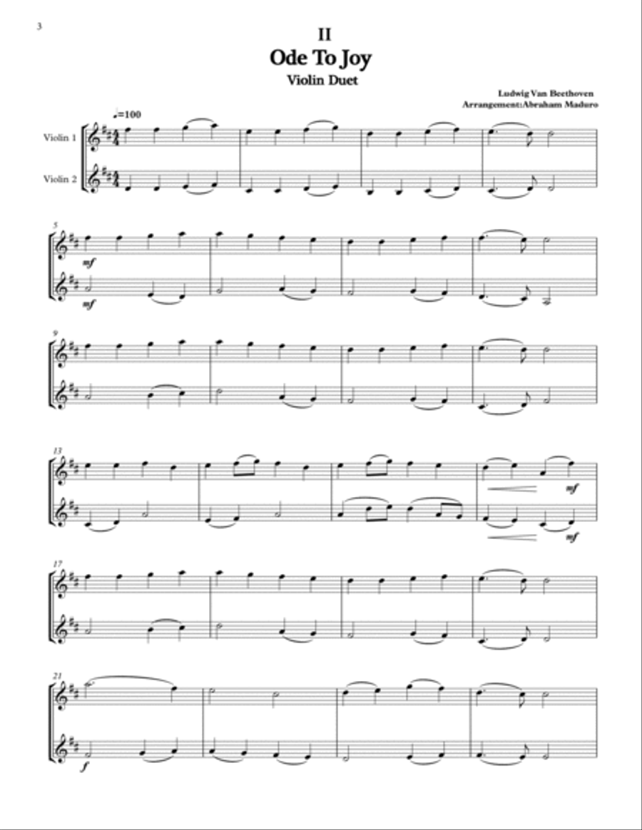4 Classical Pieces for Violin Duet-Intermediate Level String Duet scores gallery preview page 5
