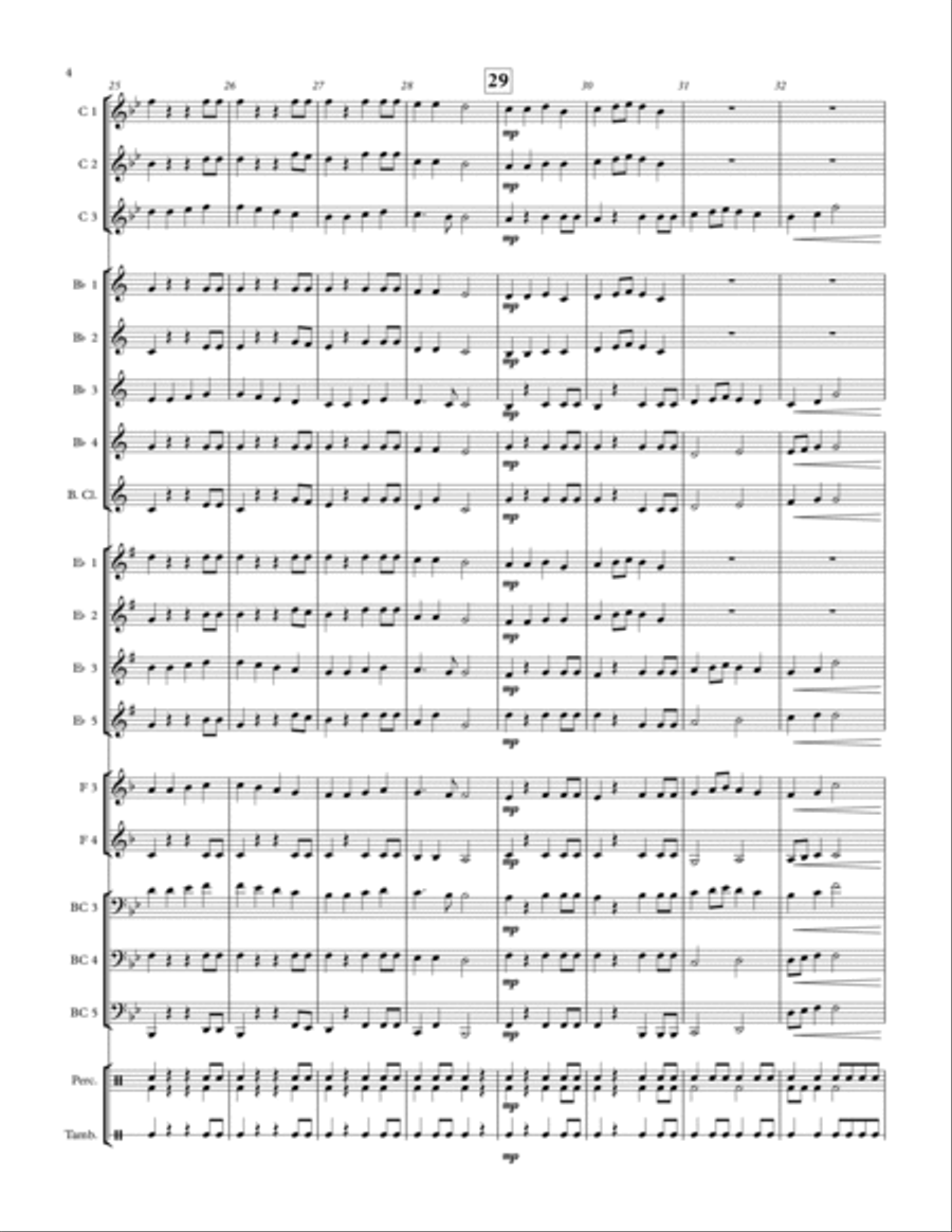 Ode to Joy - for adaptable quintet Concert Band scores gallery preview page 4