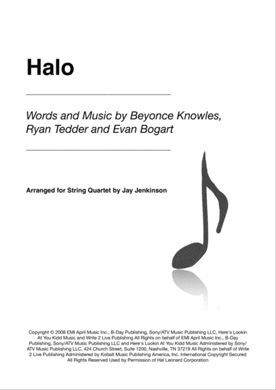 Halo String Quartet scores gallery preview page 1