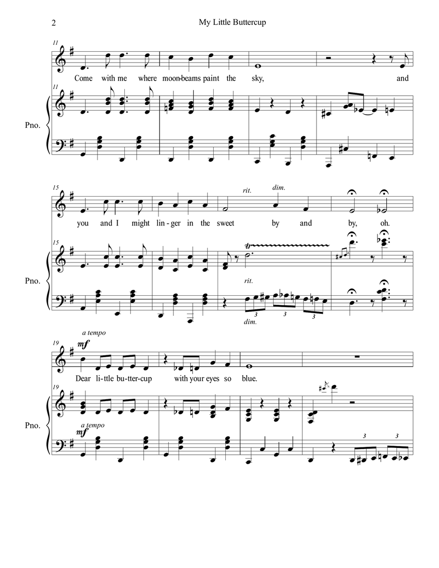 My Little Buttercup My Little Buttercup Piano scores gallery preview page 3