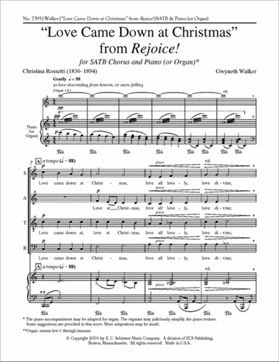 Rejoice!: 2. Love Came Down at Christmas (Choral Score)