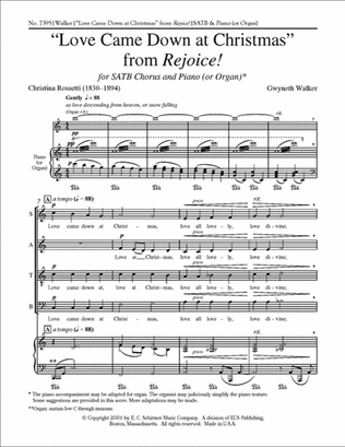 Book cover for Rejoice!: 2. Love Came Down at Christmas (Choral Score)