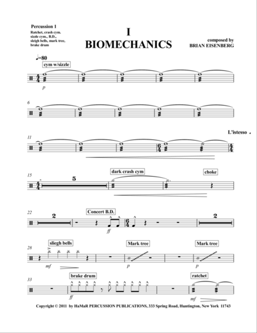 I Biomechanics Marimba scores gallery preview page 1