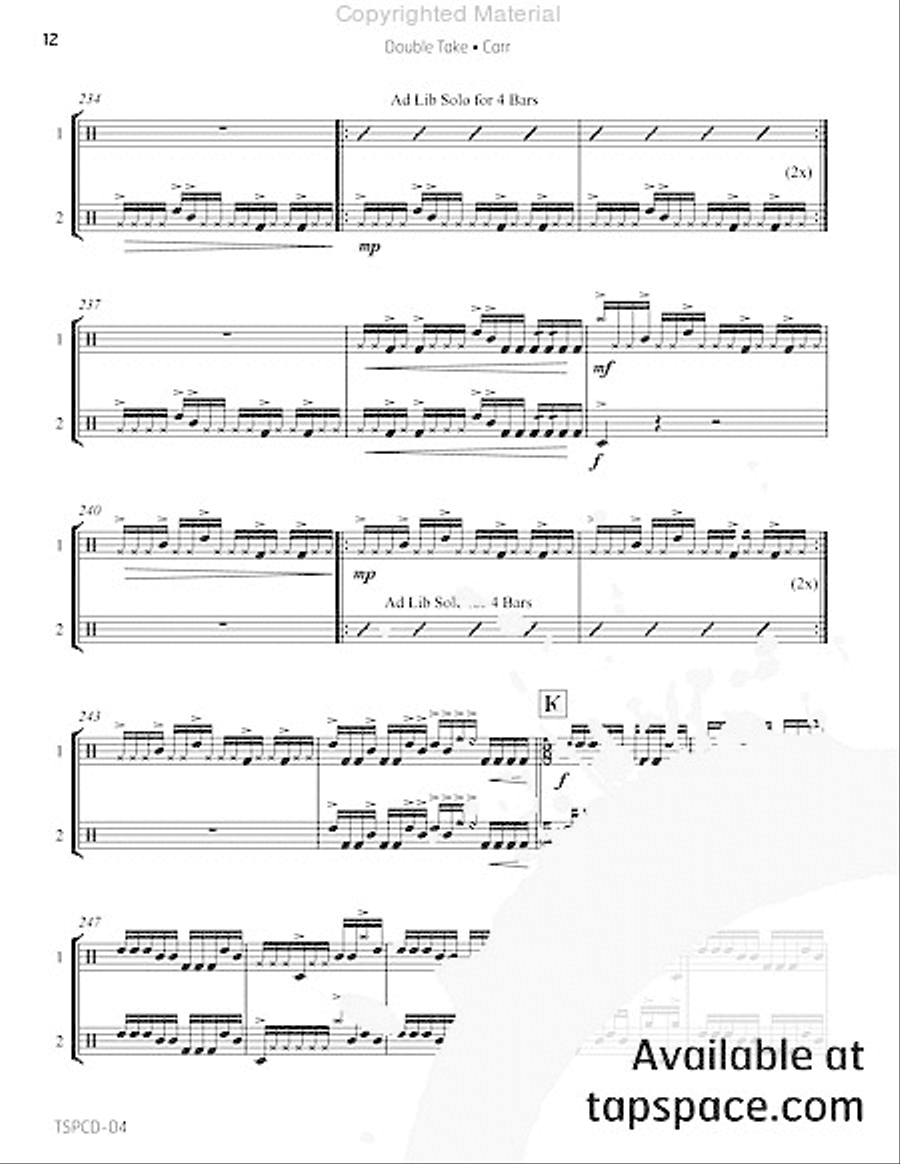 Double Take Snare Drum scores gallery preview page 17
