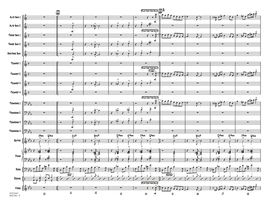 Red Clay - Conductor Score (Full Score) Jazz Ensemble scores gallery preview page 2