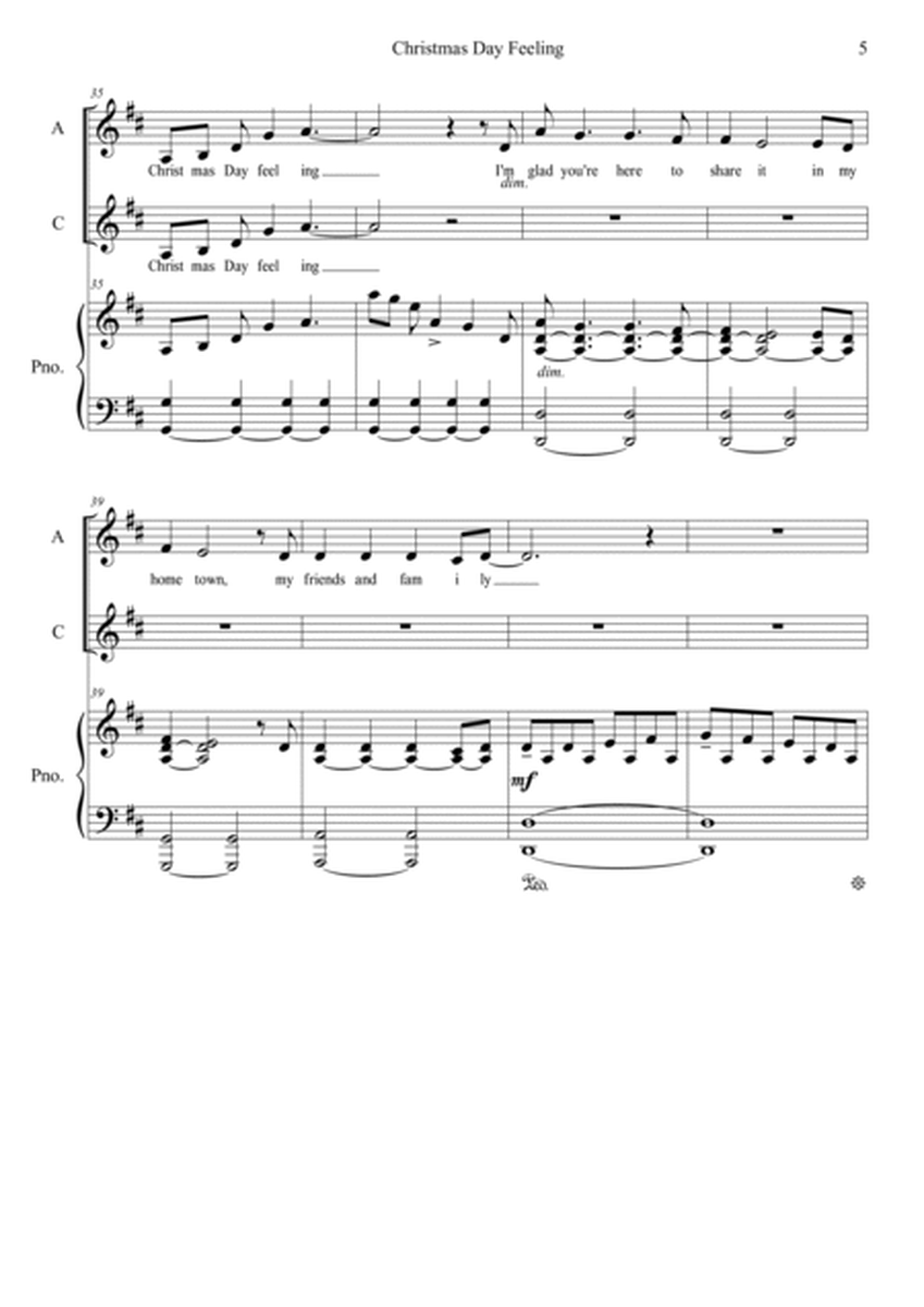 Christmas Day Feeling - (New! original! 2-Part Vocal and Piano - Choir FULL SCORE) image number null