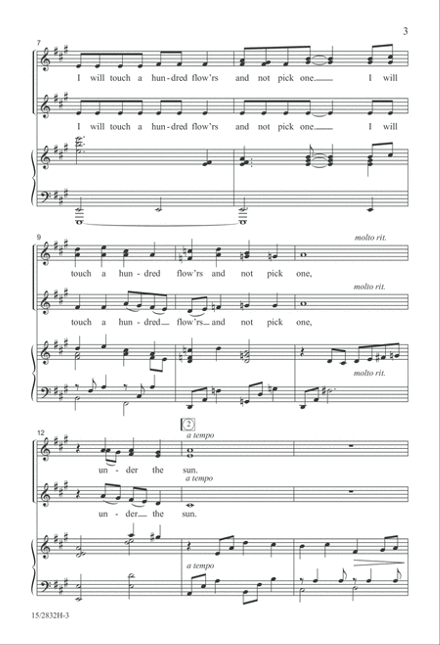 Afternoon on a Hill SSA scores gallery preview page 3
