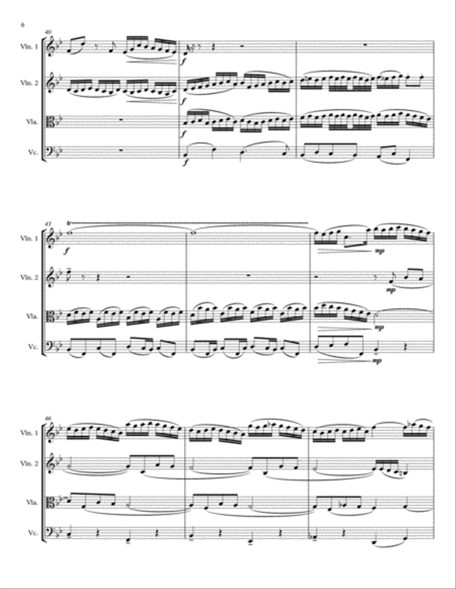 Little Fugue in G Minor, BWV 578 for String Quartet String Quartet scores gallery preview page 6