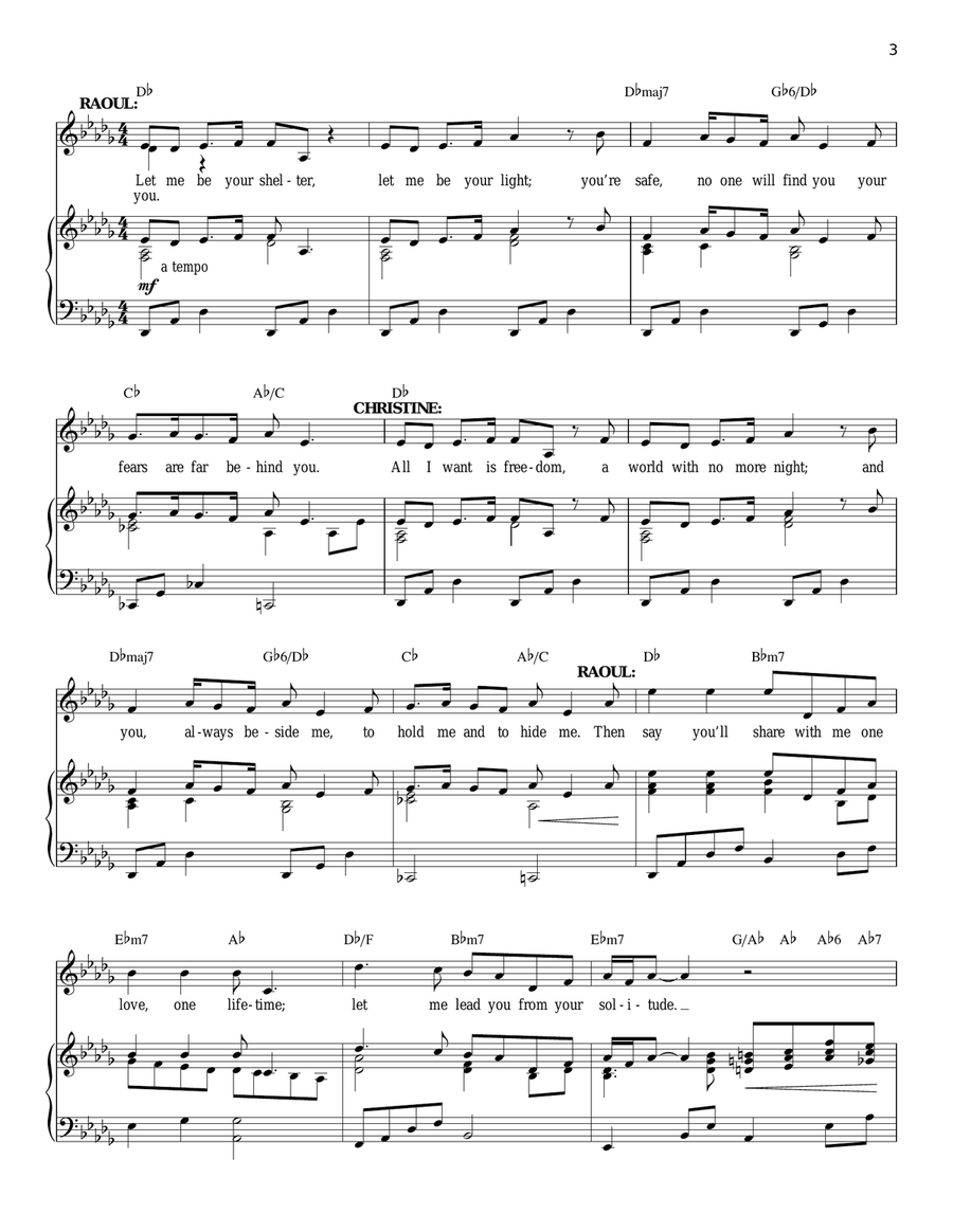 All I Ask Of You (from The Phantom Of The Opera) Piano, Vocal scores gallery preview page 3