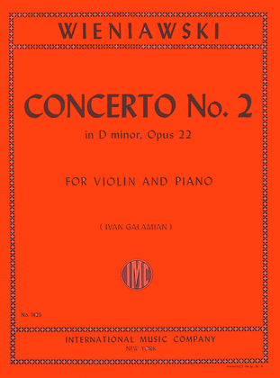 Book cover for Concerto No. 2 In D Minor, Opus 22