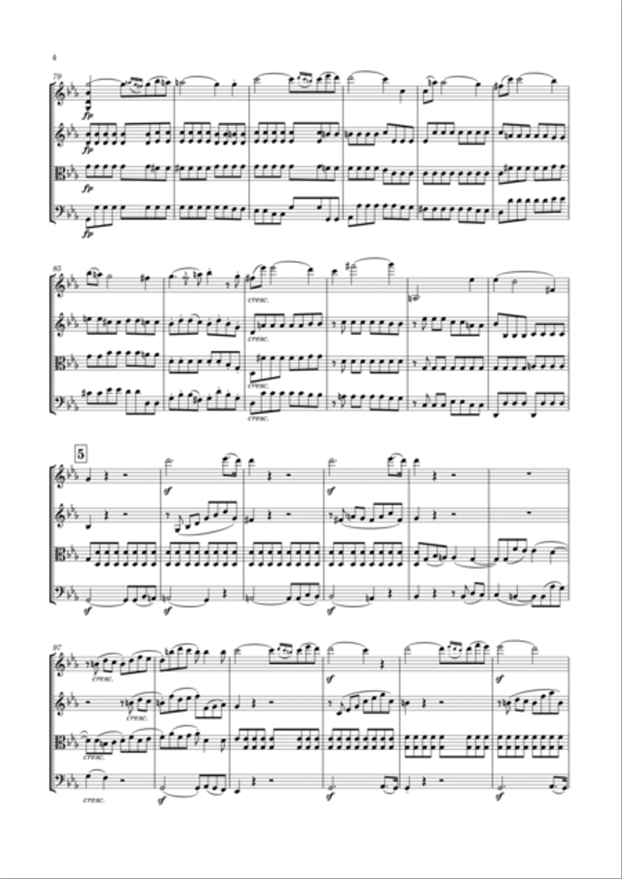 Beethoven - String Quartet No.4 in C minor, Op.18 No.4 String Quartet scores gallery preview page 5