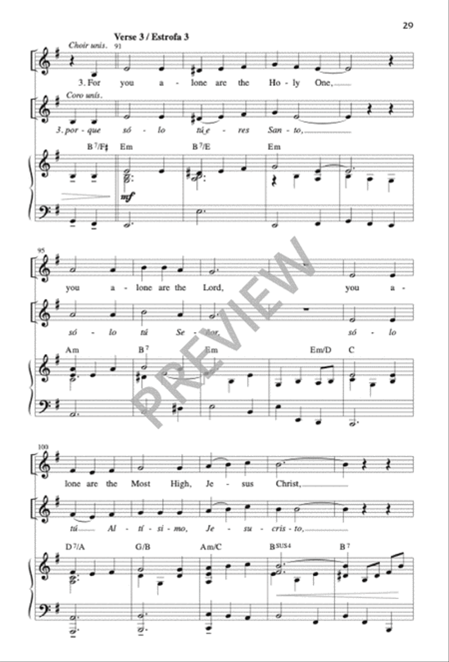 Mass of the Sun of Justice / Misa Sol de Justicia 4-Part scores gallery preview page 29