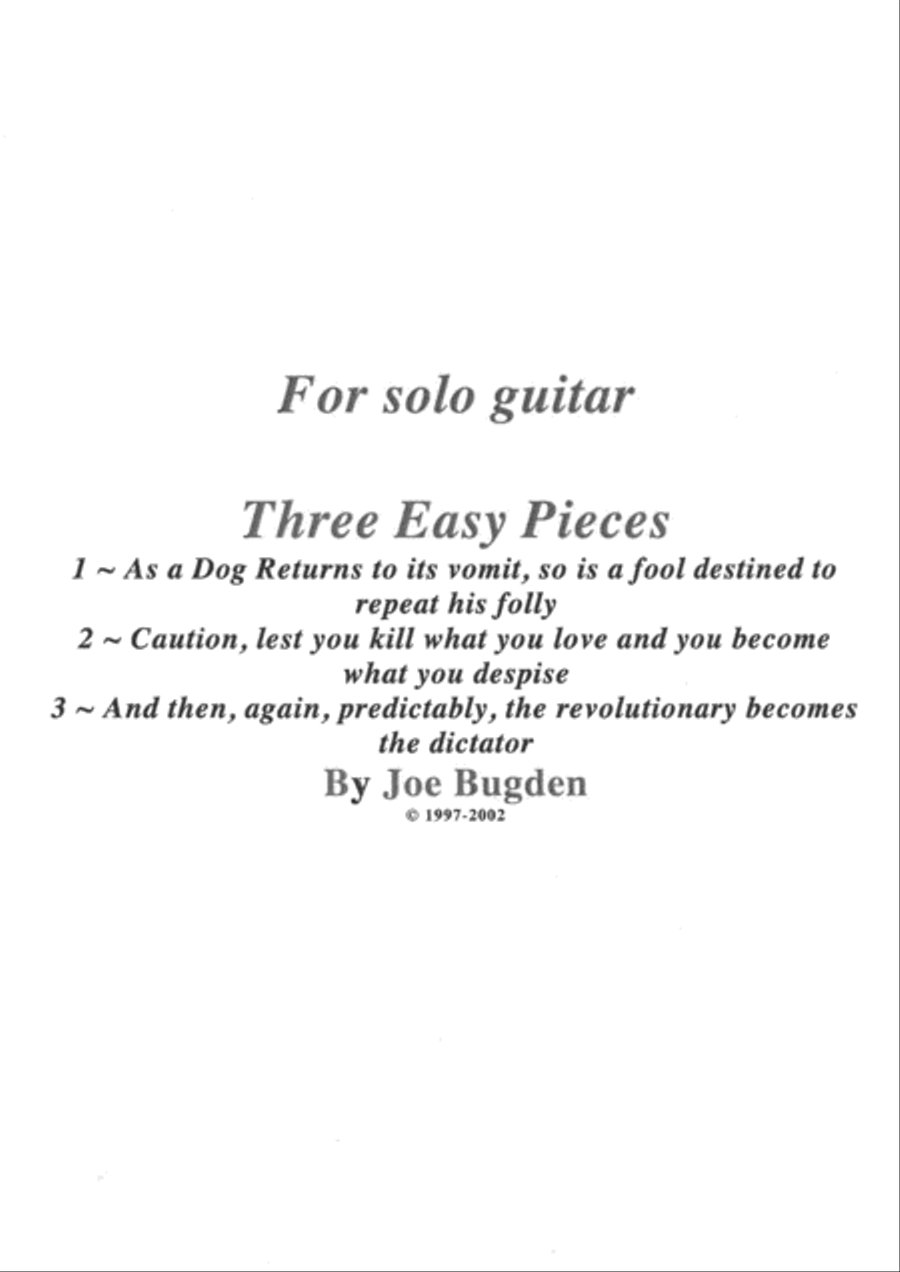 Three Easy Pieces - for solo guitar Classical Guitar scores gallery preview page 1