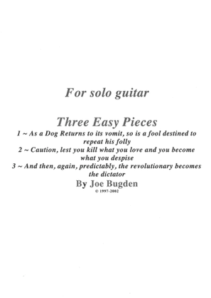 Three Easy Pieces - for solo guitar