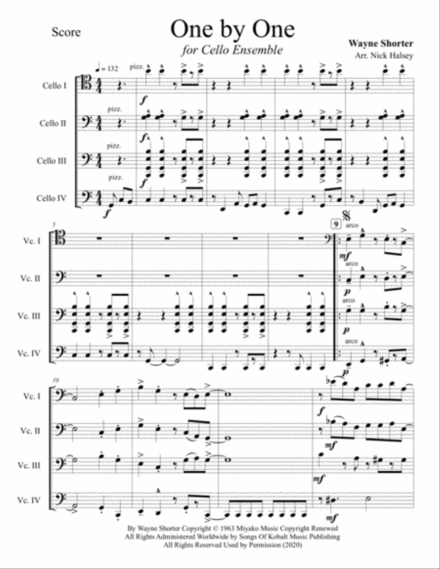 One By One Small Ensemble scores gallery preview page 1