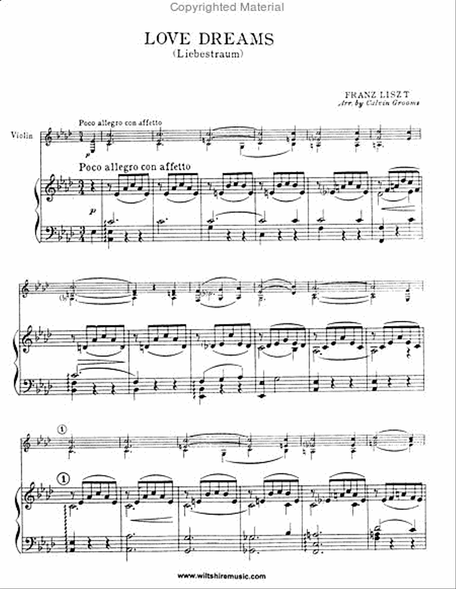 Liebestraum Violin Solo scores gallery preview page 2