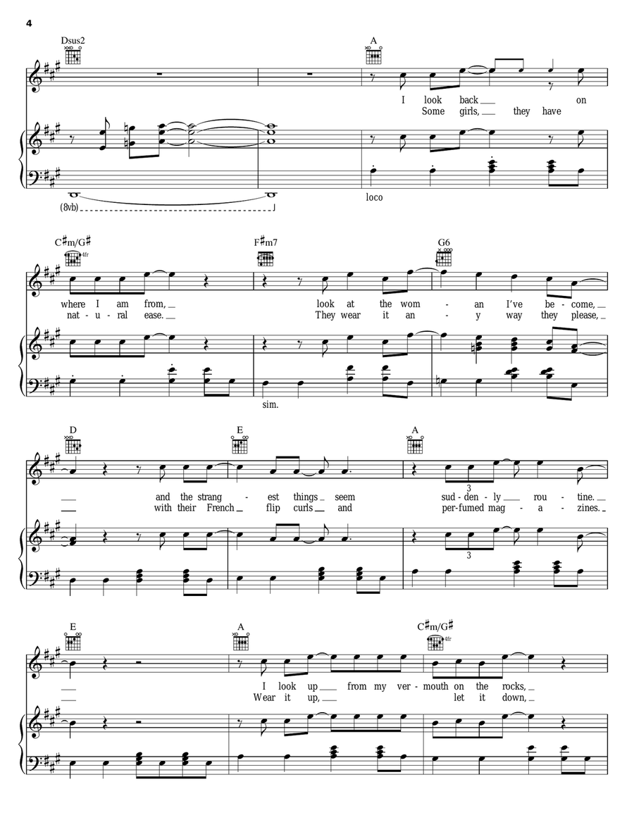 Wig In A Box Piano, Vocal, Guitar scores gallery preview page 4