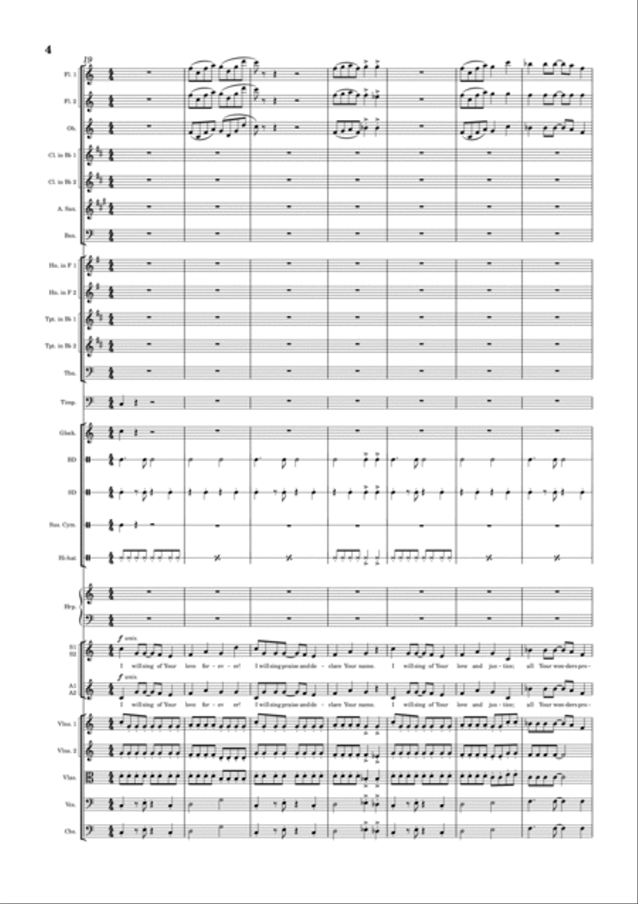 I Will Sing Of Your Love Full Orchestra scores gallery preview page 4