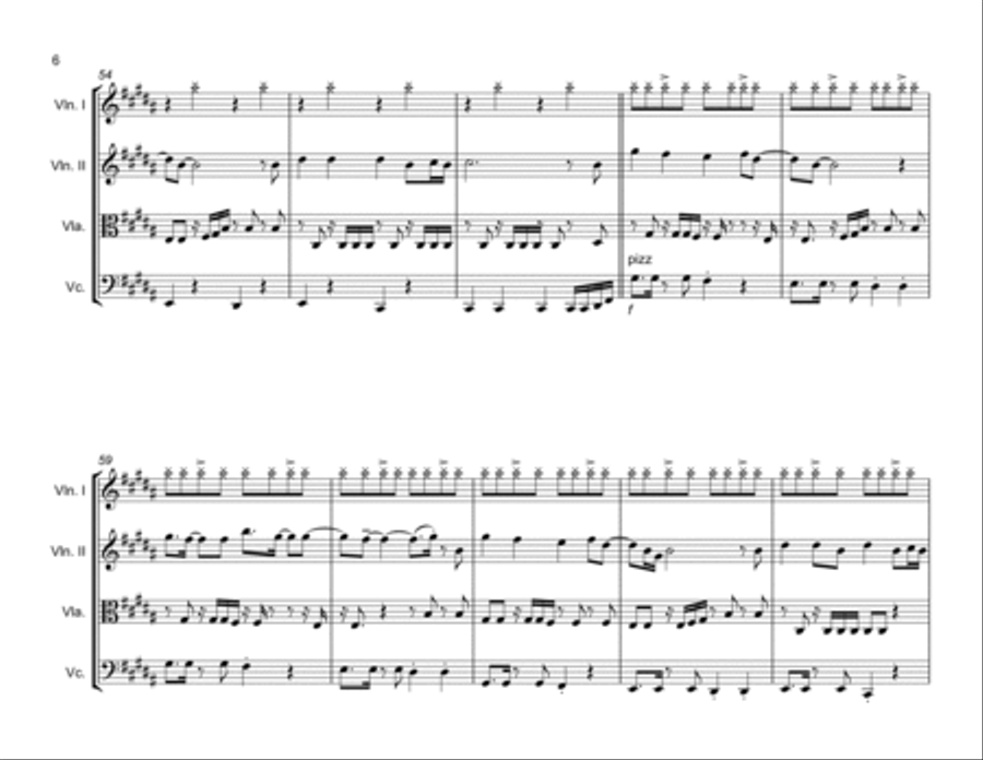 Rather Be String Quartet scores gallery preview page 6
