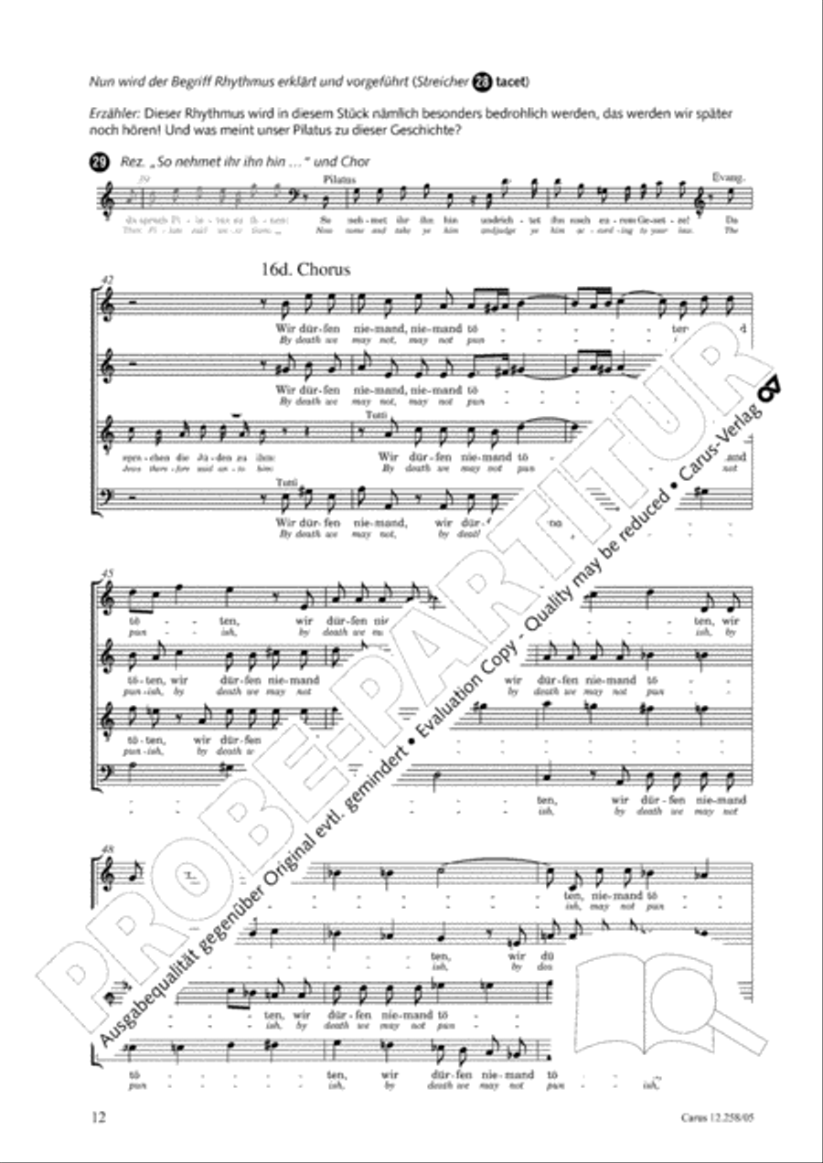 Johann Sebastian Bachs Johannes-Passion fur Kinder und Jugendliche STB scores gallery preview page 13