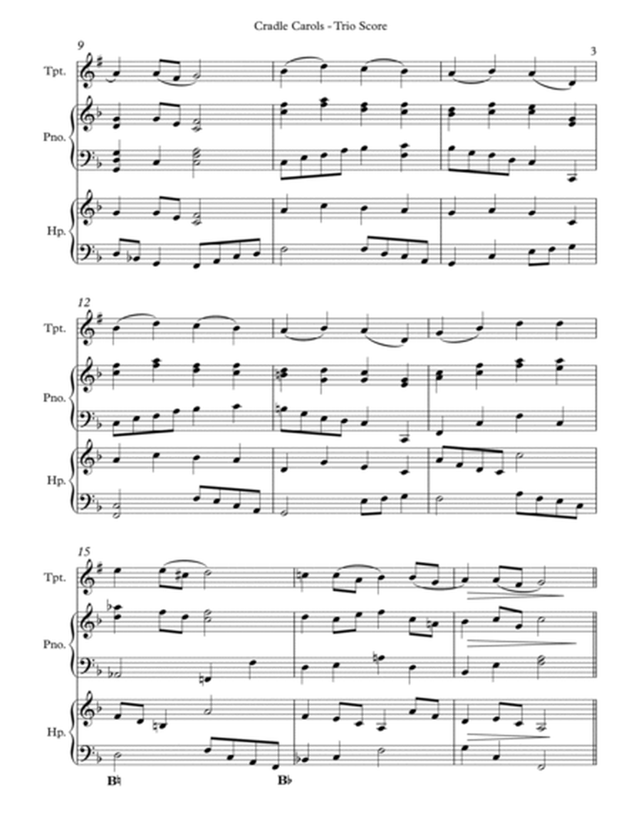 Cradle Carols, Trio for Bb Trumpet, Pedal Harp and Piano image number null