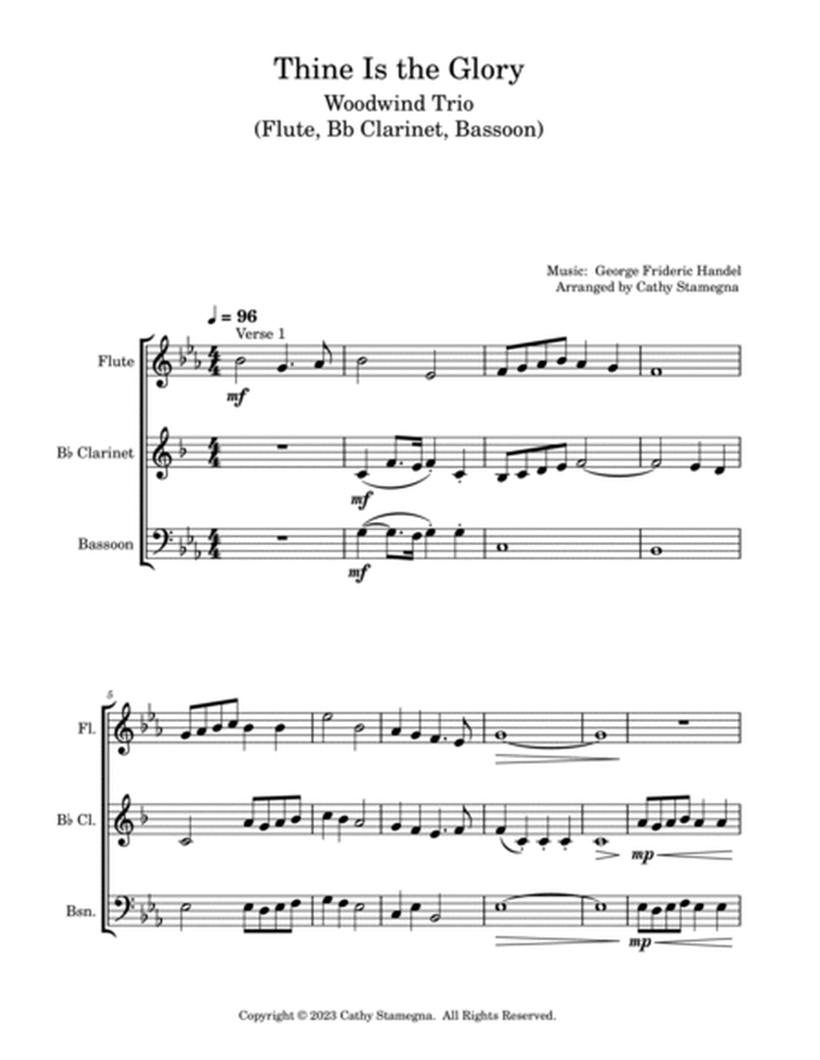 Thine Is the Glory (Woodwind Trio: Flute, Bb Clarinet, Bassoon) image number null
