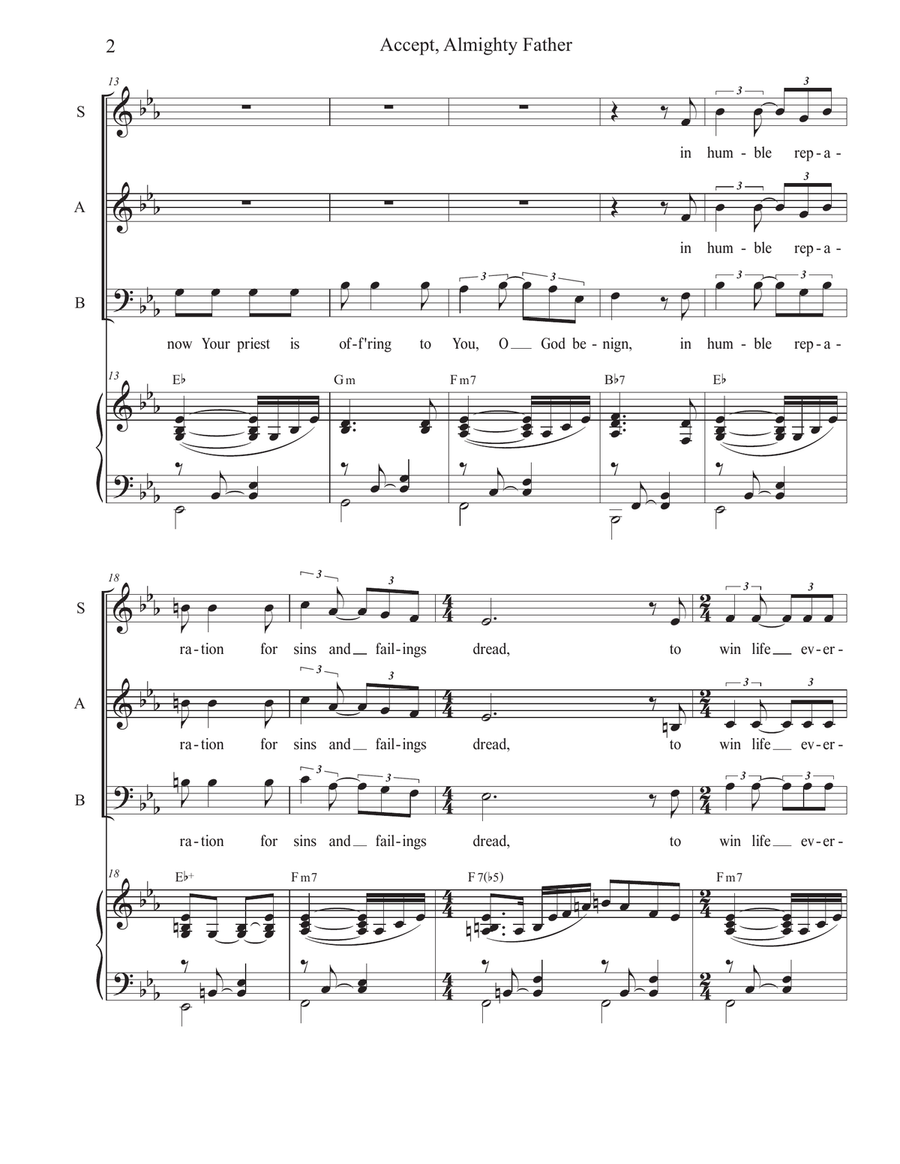 Accept, Almighty Father (Vocal Trio - (SAB) 3-Part scores gallery preview page 2