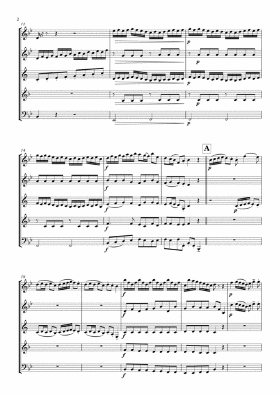 Arrival of the Queen of Sheba arranged for Woodwind Quintet Woodwind Quintet scores gallery preview page 4
