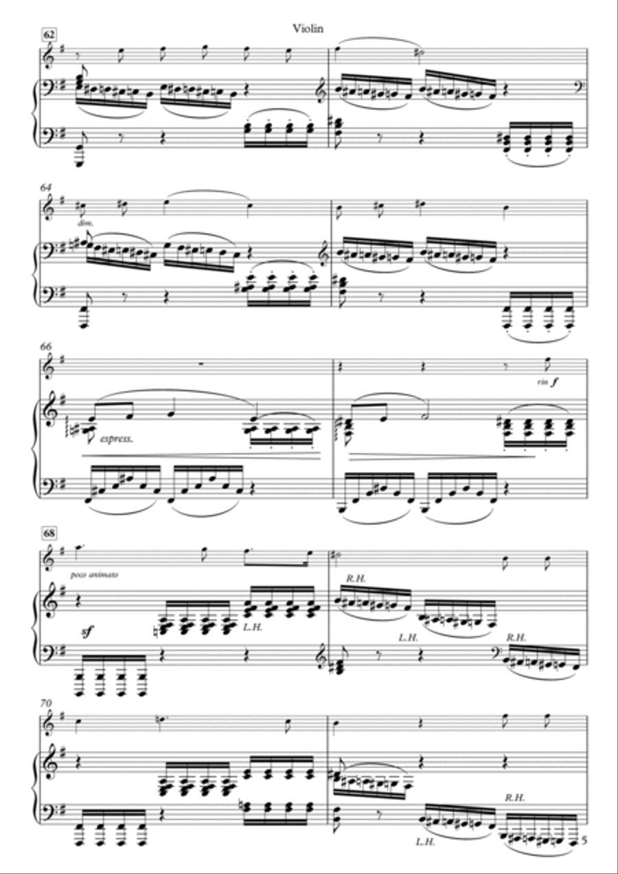 Aria: 'Mon coeur s'ouvre à ta voix' (Act II) from Samson et Dalila, Op. 47 (arr. for Violin & Piano) Violin Solo scores gallery preview page 5