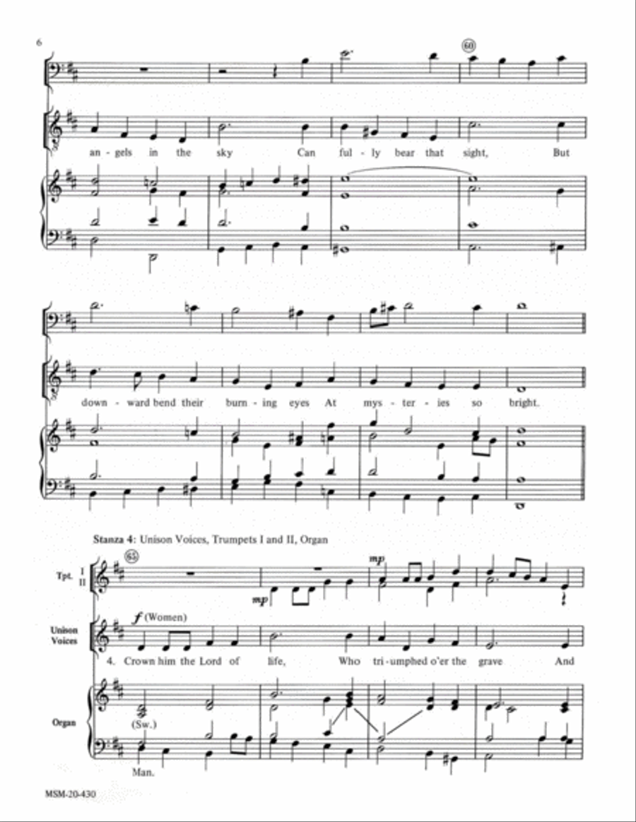 Crown Him With Many Crowns (Diademata) Choir scores gallery preview page 6