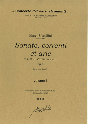 Book cover for Sonate, correnti et arie op.4 (Venezia, 1645)