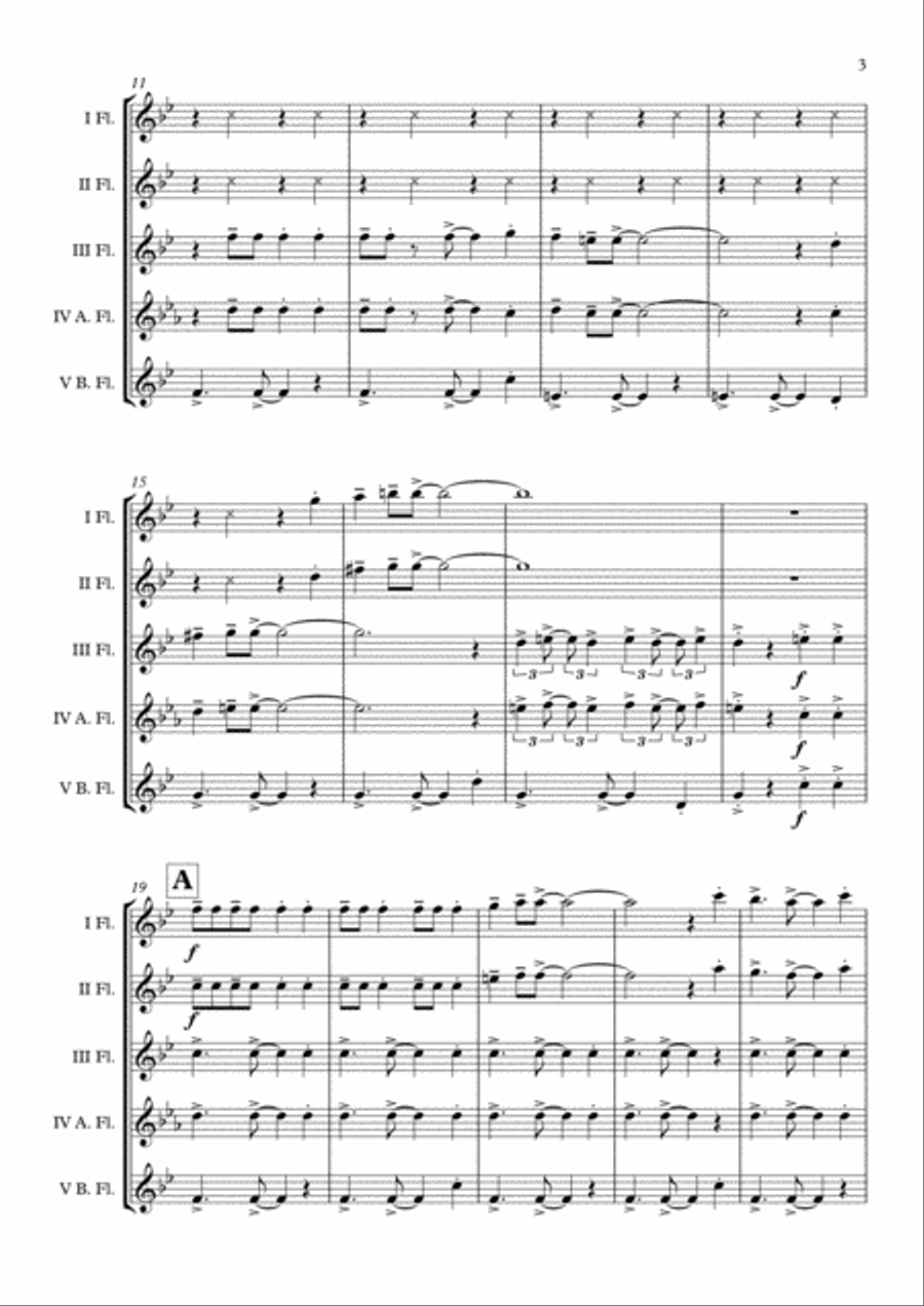 Rosanna Rosanna Flute Choir scores gallery preview page 4