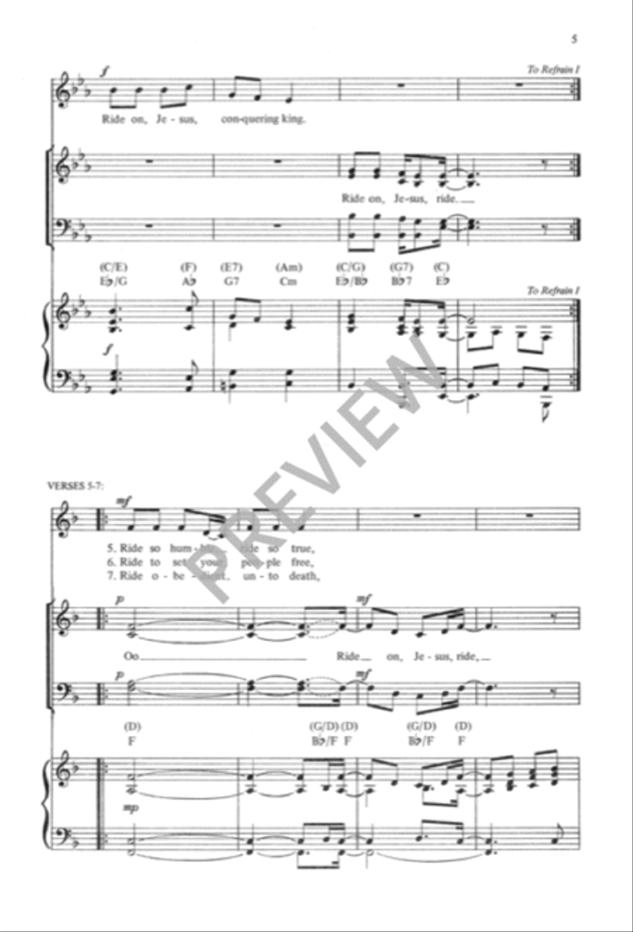 Ride On, Jesus, Ride 4-Part scores gallery preview page 6