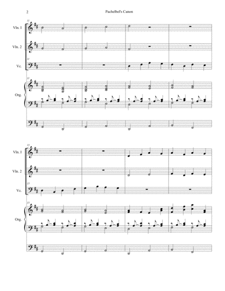 Pachelbel's Canon (Wedding Arrangement: for String Trio - Organ Accompaniment) image number null